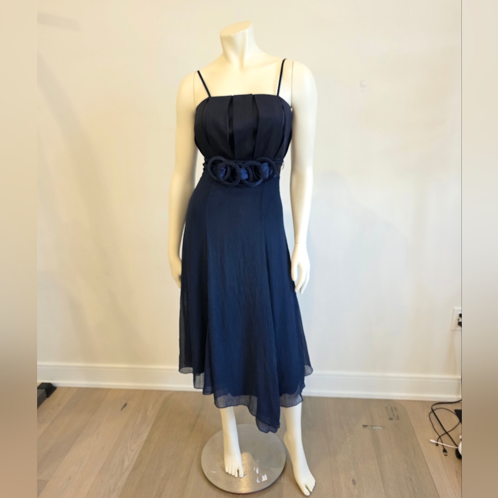 Rinascimento Navy Blue Midi Dress Assymetrical S - Picture 12 of 14